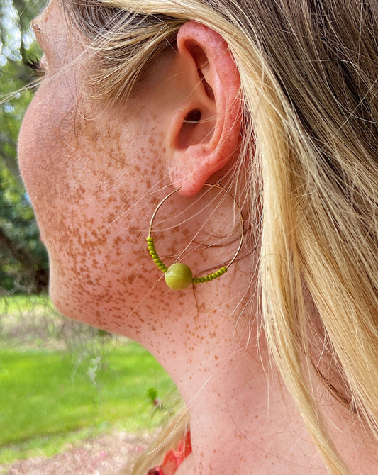 Lime Hoop Earrings