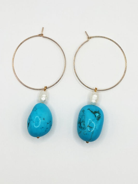 Turquoise Hoop Earrings